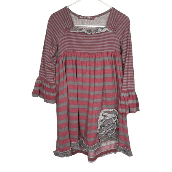 Jelly the Pug Coral & Gray Sophia Dress size 5 - Picture 1 of 6